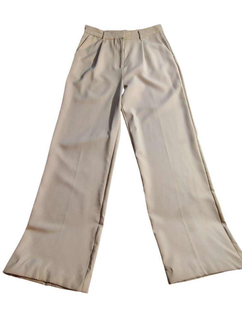 The Workshop Womens Pants Wide-Leg Beige SZ M  Belt loops for additional styling